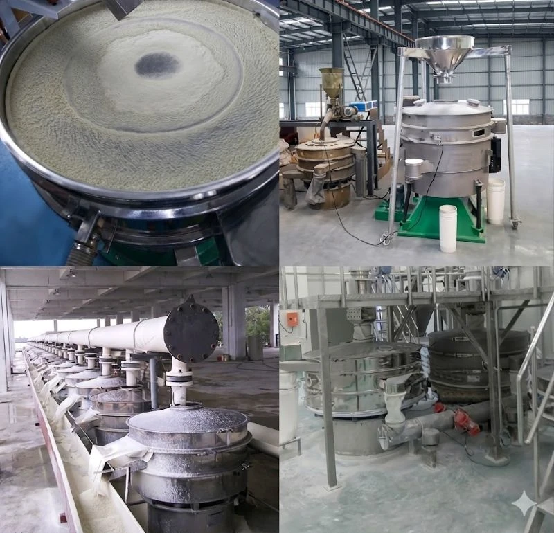 Detergent powder screening machine