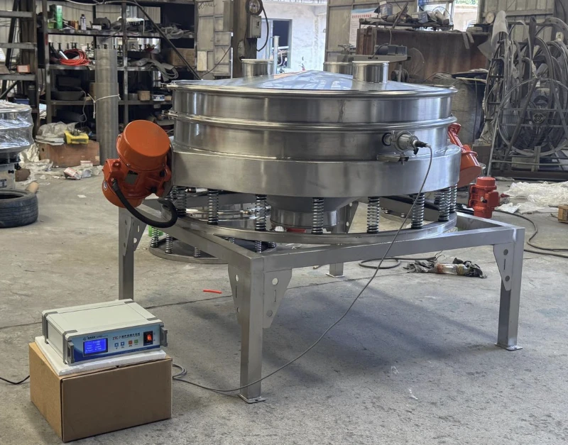 Ultrasonic inline vibratory screen