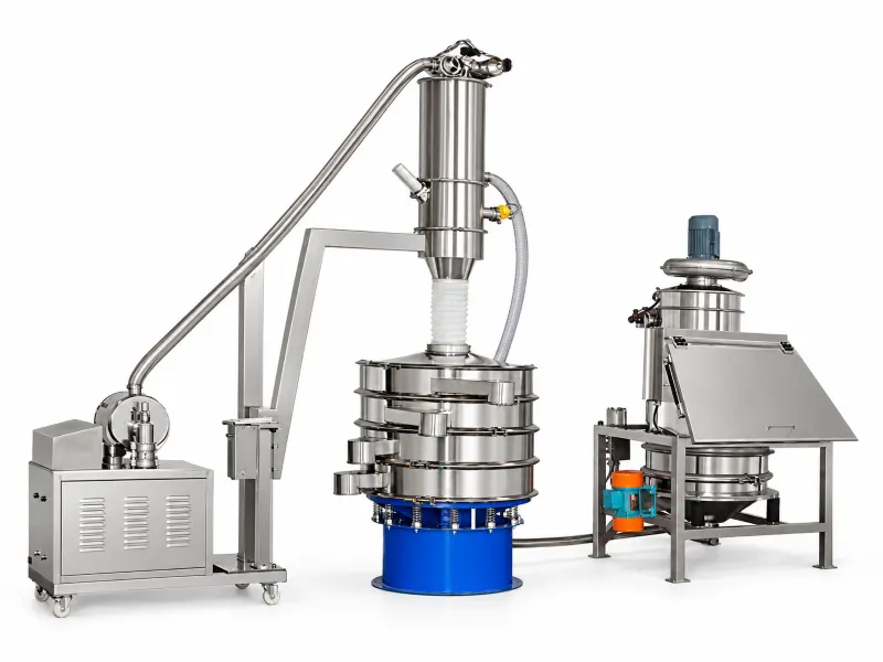vacuum conveyor and vibro sifter system